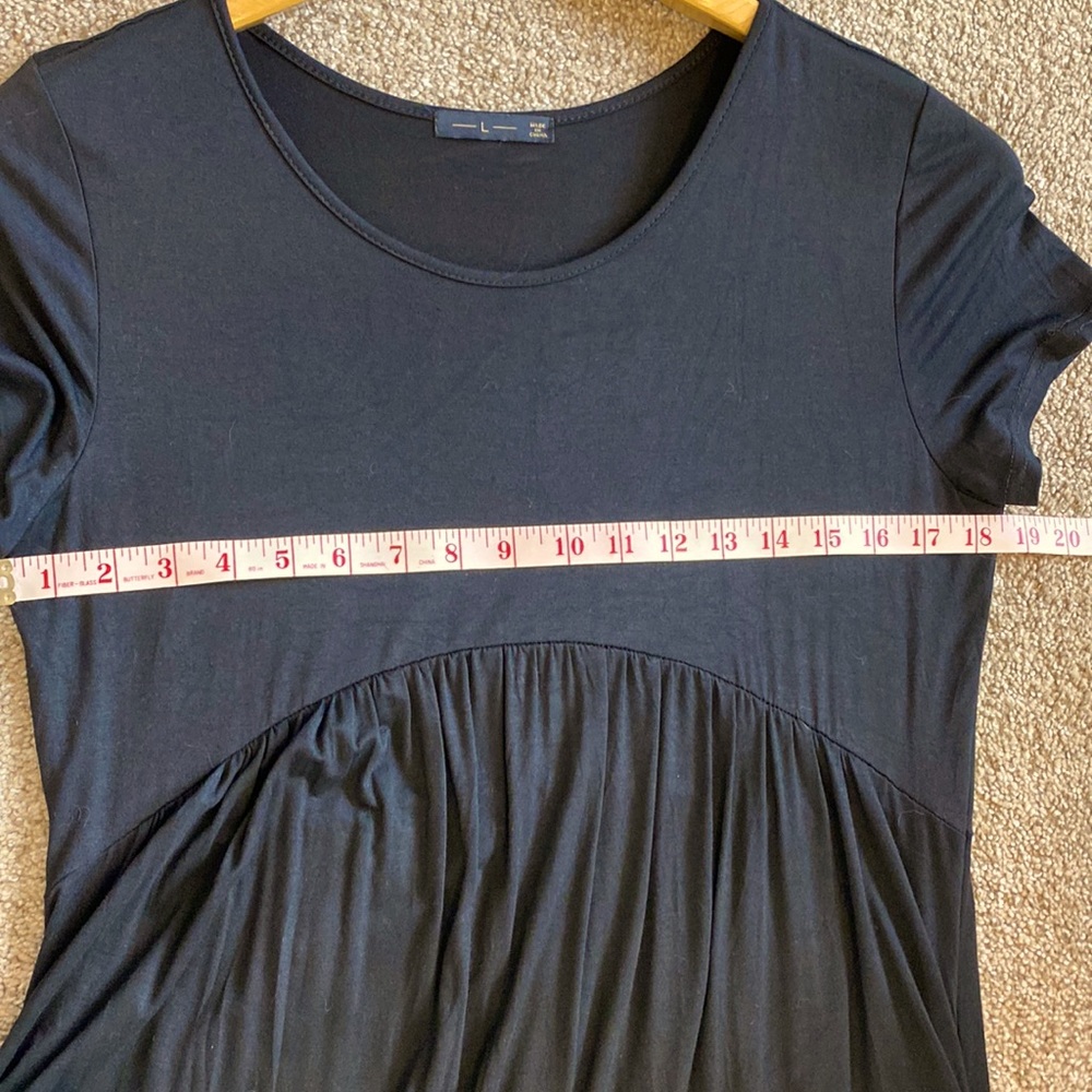 Black loose fitting short sleeve dress with pockets Size L - Picture 8 of 8